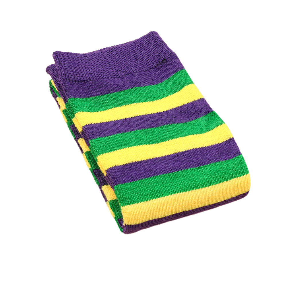 Striped Long Socks Mardi Gras St Patrick Over Knee Costume Stockings for Women